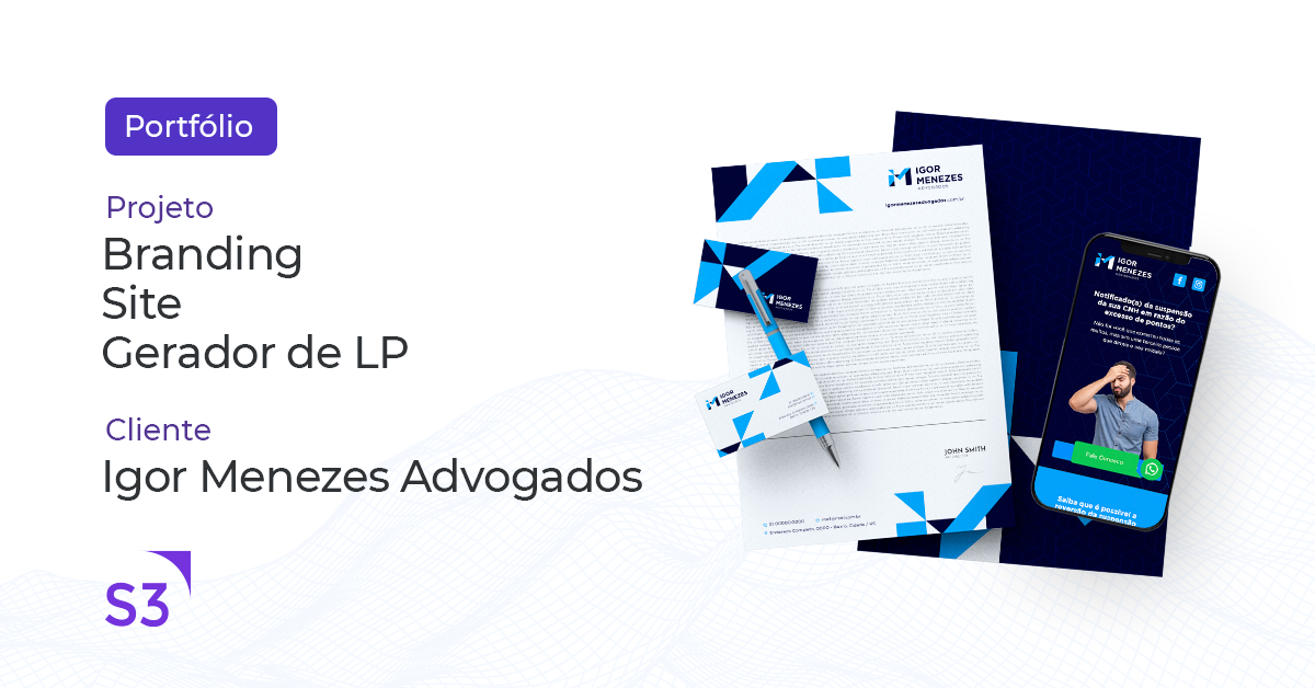Branding, site e gerador de LP Igor Menezes Advogados