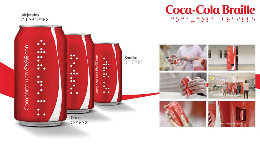 Coca-Cola lança latas e garrafas em Braile na Argentina e México